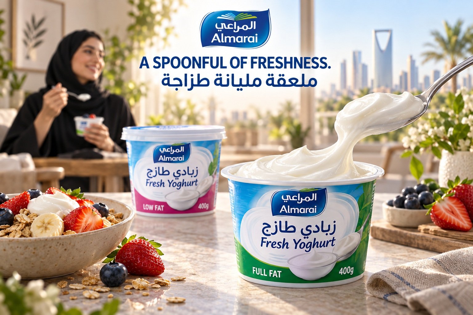 Almarai — Fresh yoghurt — A spoonful of freshness