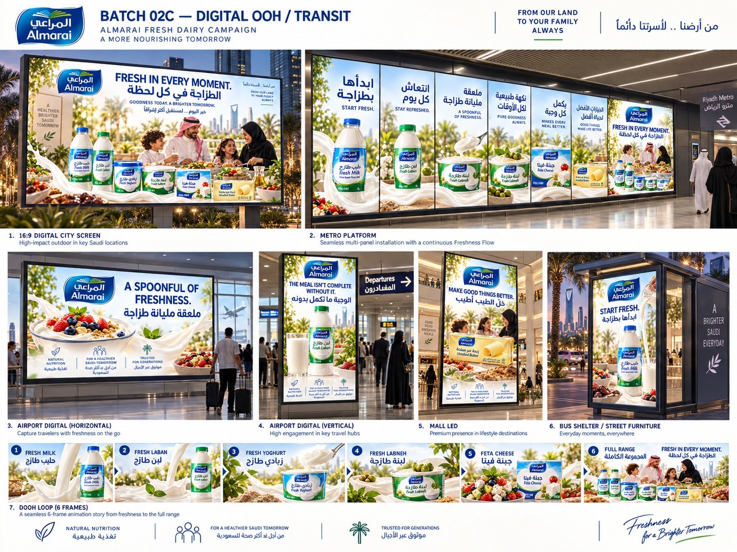 Almarai — Digital screens and transit applications board