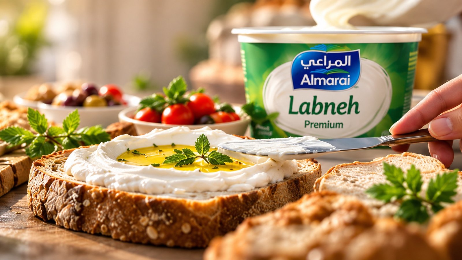 Almarai — Labneh on toast — clean film frame