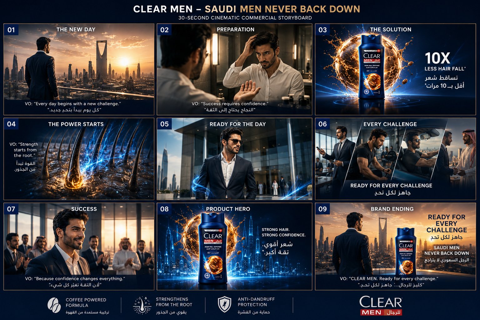 Clear Men alternate storyboard
