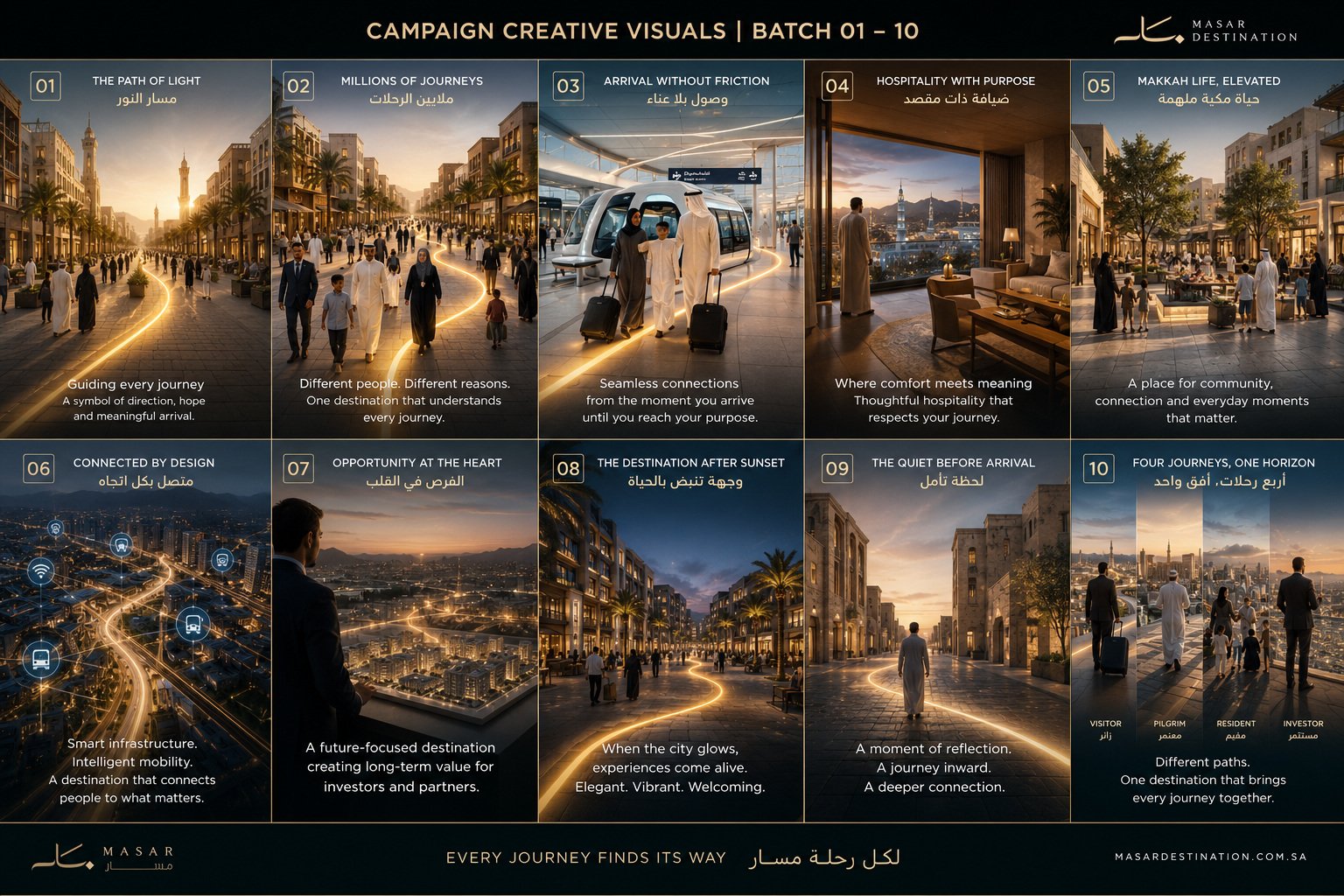 Masar Destination warm architectural visual language