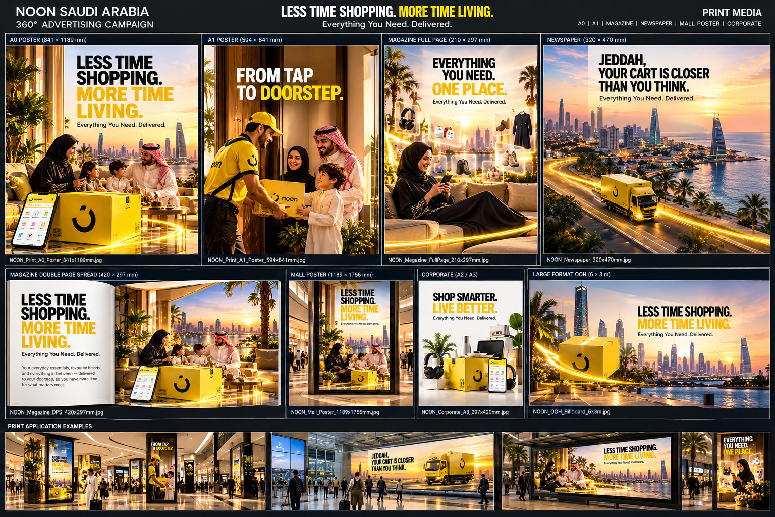 NOON Saudi Arabia advertising portfolio mood board