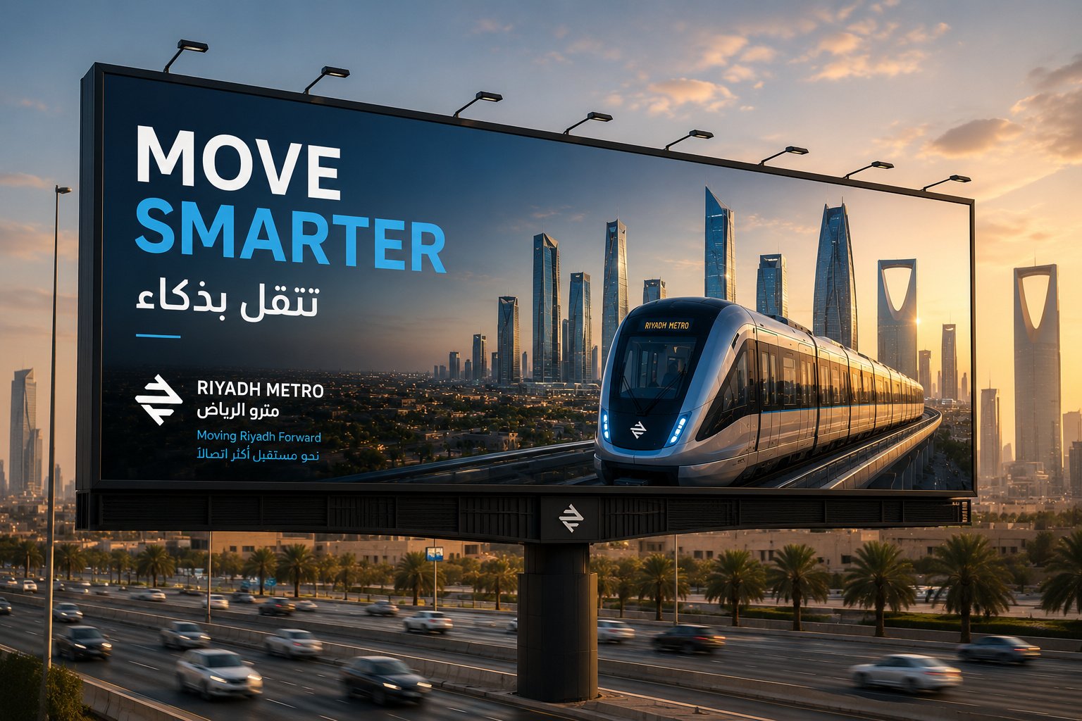 Riyadh Metro highway billboard concept
