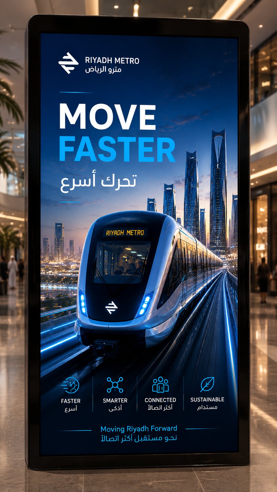 Riyadh Metro mall digital totem concept