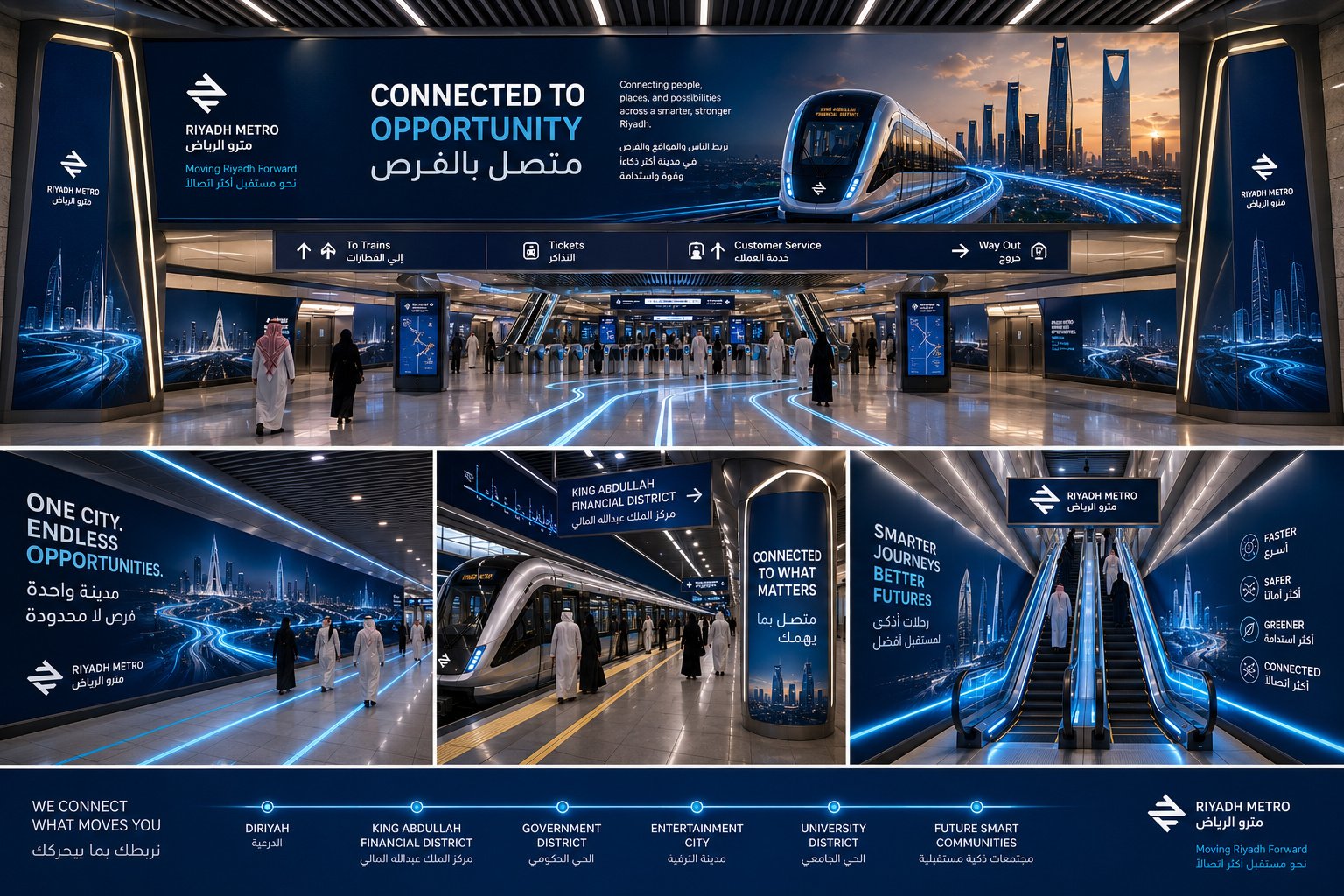 Riyadh Metro station communication concept