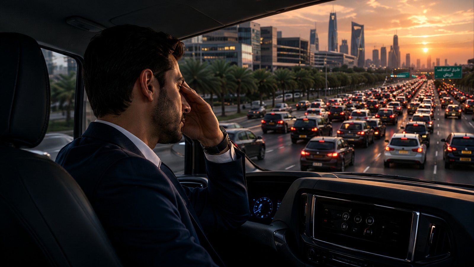Riyadh Metro — Commuter in city traffic