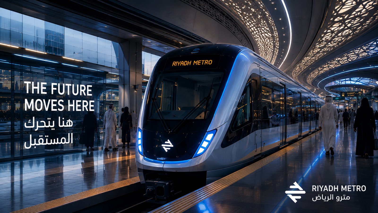 Riyadh Metro — Train arriving at the station