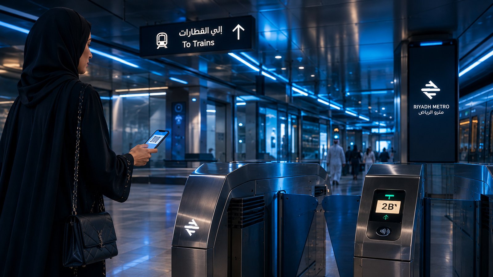 Riyadh Metro — Passenger entering the station