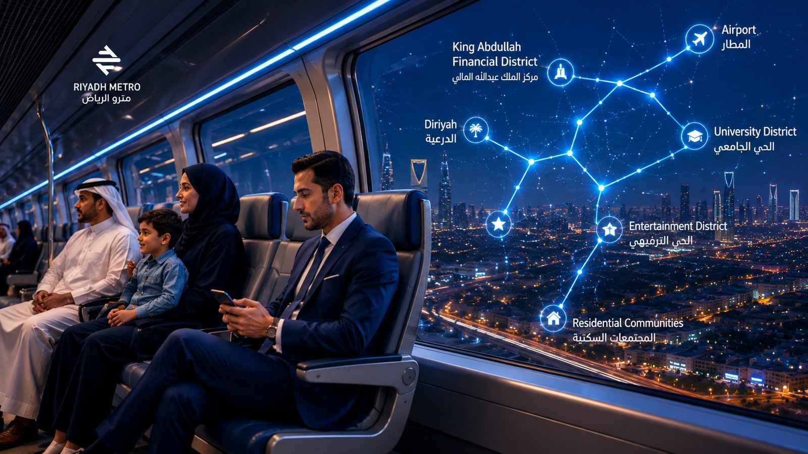 Riyadh Metro — Connected destinations and passengers