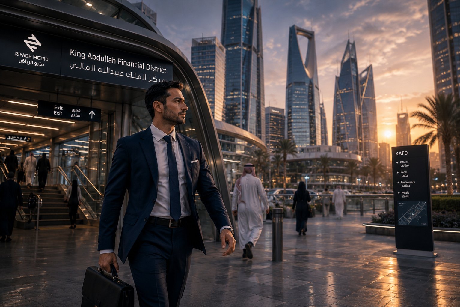 Riyadh Metro — Arrival at the business district
