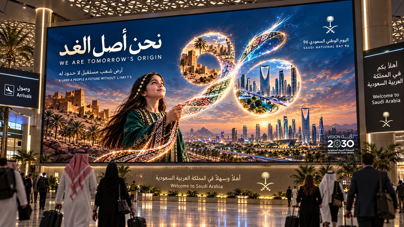 Airport arrivals campaign display