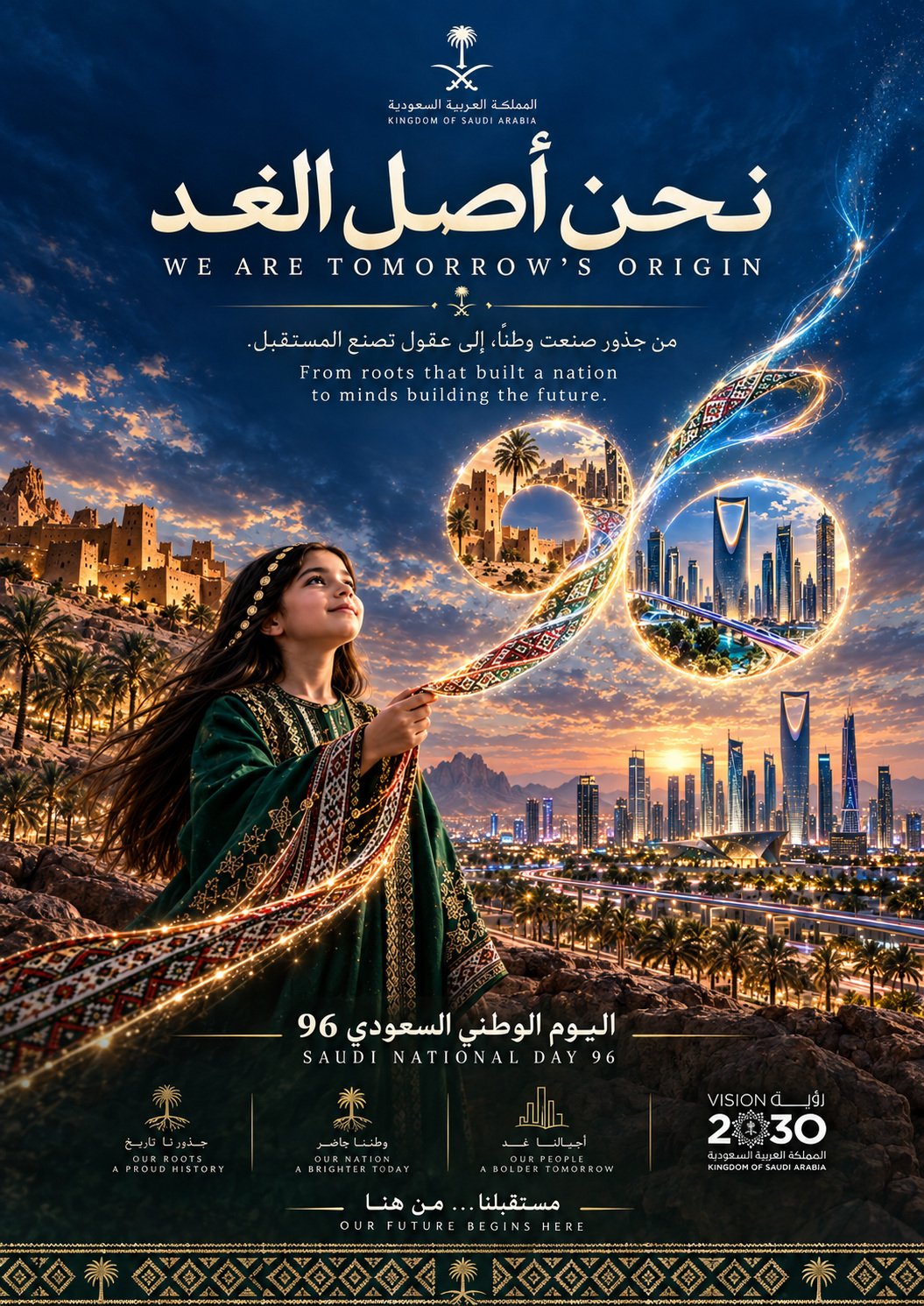 Premium vertical National Day poster