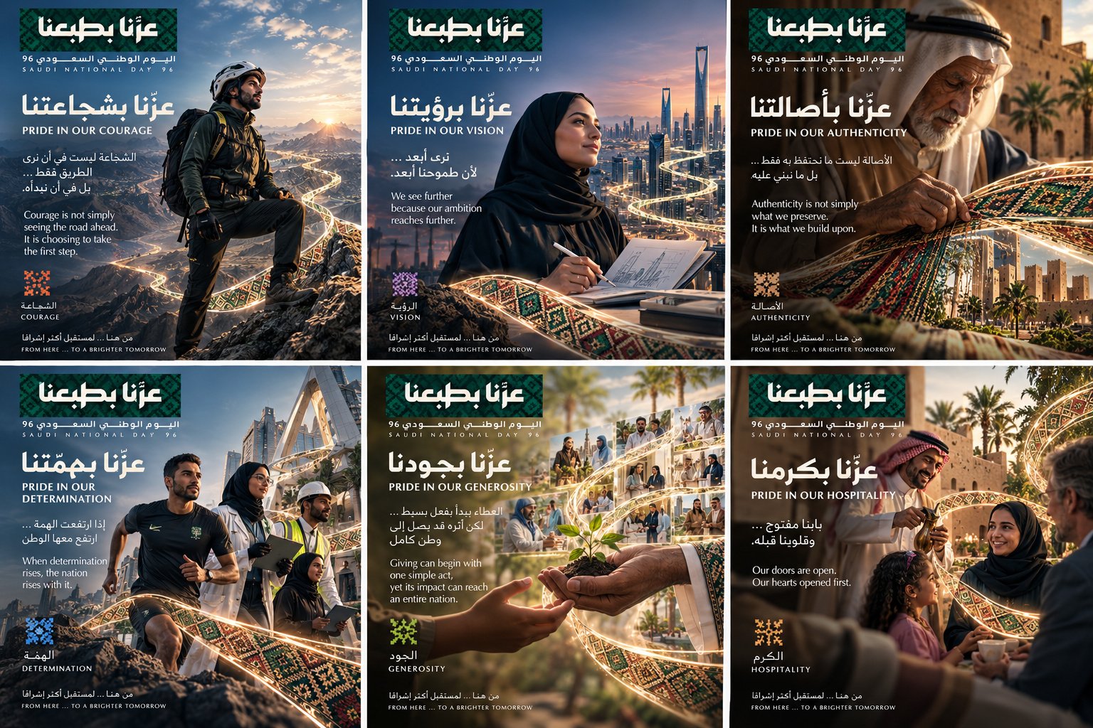 Six Saudi traits — campaign artwork board