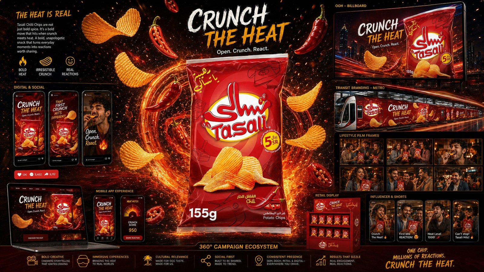 Tasali Crunch the Heat integrated campaign board