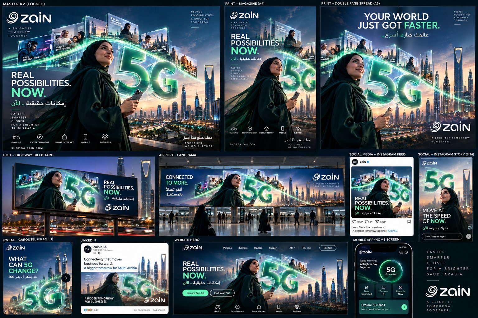 Zain 5G — Print campaign overview