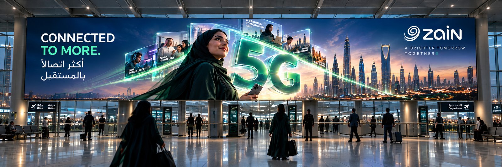 Zain 5G — Airport panoramic screen