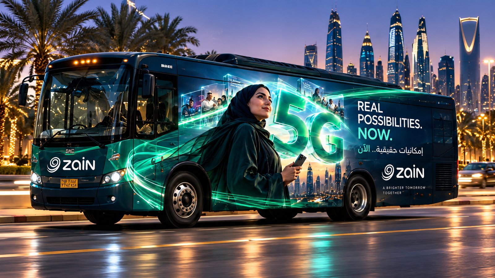 Zain 5G — Bus wrap concept