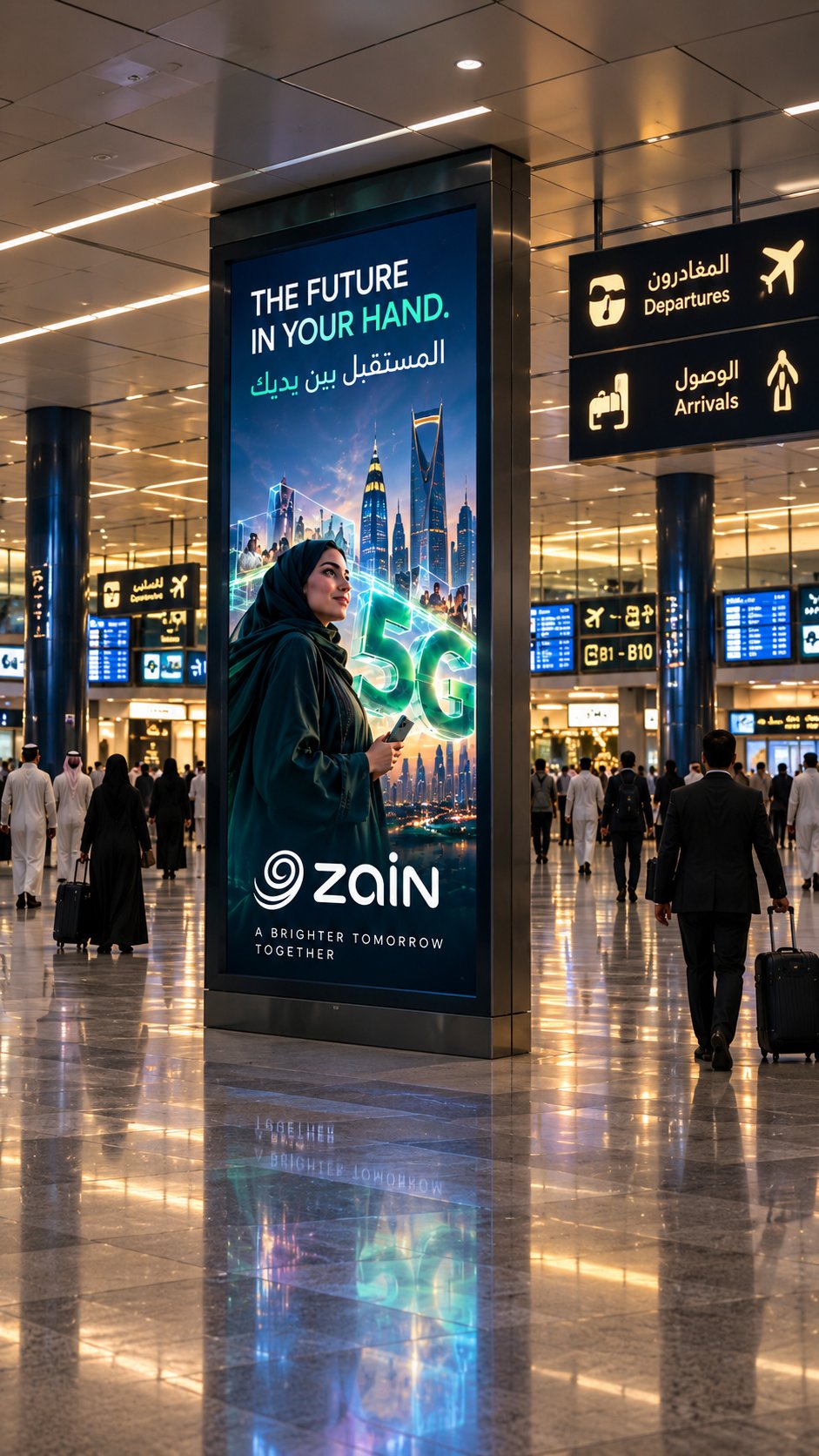 Zain 5G — Airport portrait screen
