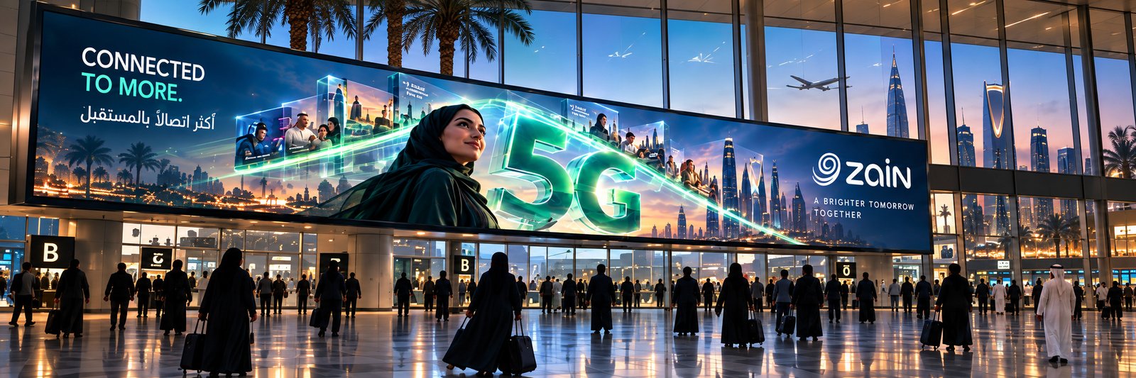 Zain 5G — Airport panoramic display